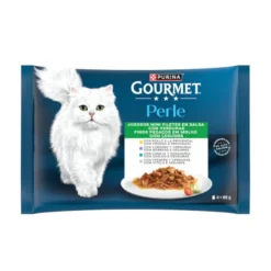 Gourmet Perle Filetes de Carne con Verduras en salsa sobre para gatos