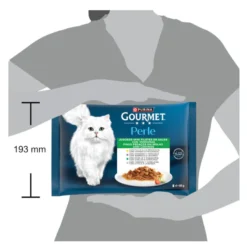 Gourmet Perle Filetes de Carne con Verduras en salsa sobre para gatos