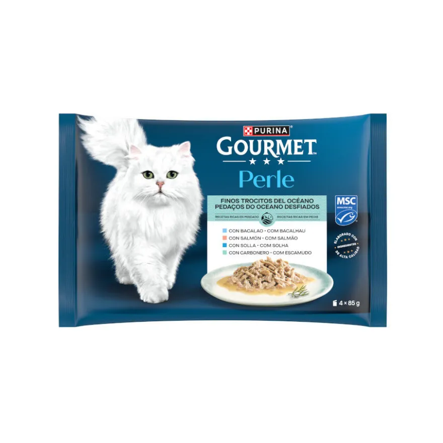 Gourmet Perle Finos Trocitos del Océano en salsa sobre para gatos