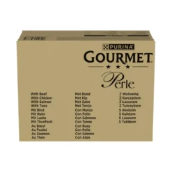 Gourmet Perle Mini Filetes en Salsa con Buey, Pollo, Salmón y atún Sobre para gatos