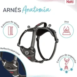 Halti arnés anatómico con asa gris para perros