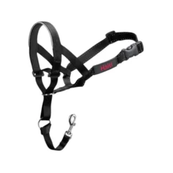 Halti collar con bozal de tela negro para perros