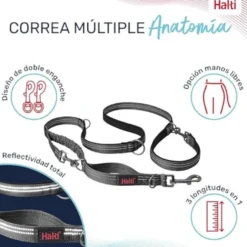 Halti correa multifuncional gris para perros