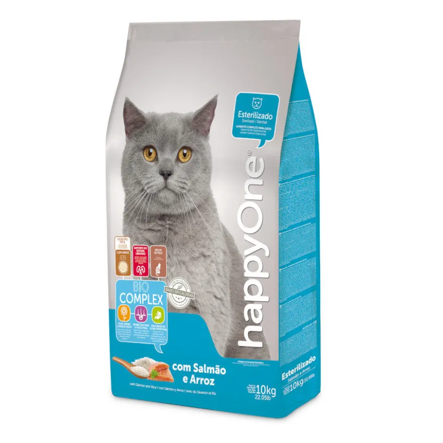 happyOne Adult Esterilizado Salmón y Arroz pienso para gatos