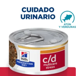 Hill's Prescription Diet c/d Cuidado Urinario Estrés Estofado de Atún lata para gatos