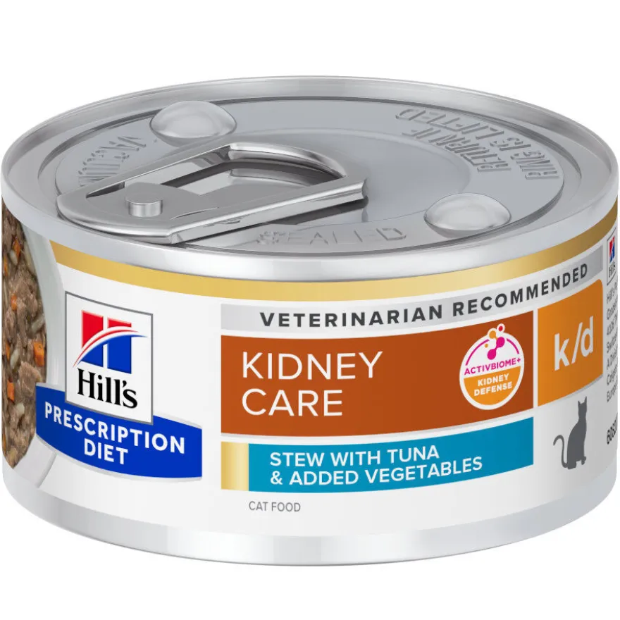 Hill's Prescription Diet k/d Cuidado Renal Estofado de Atún y Vegetales lata para gatos