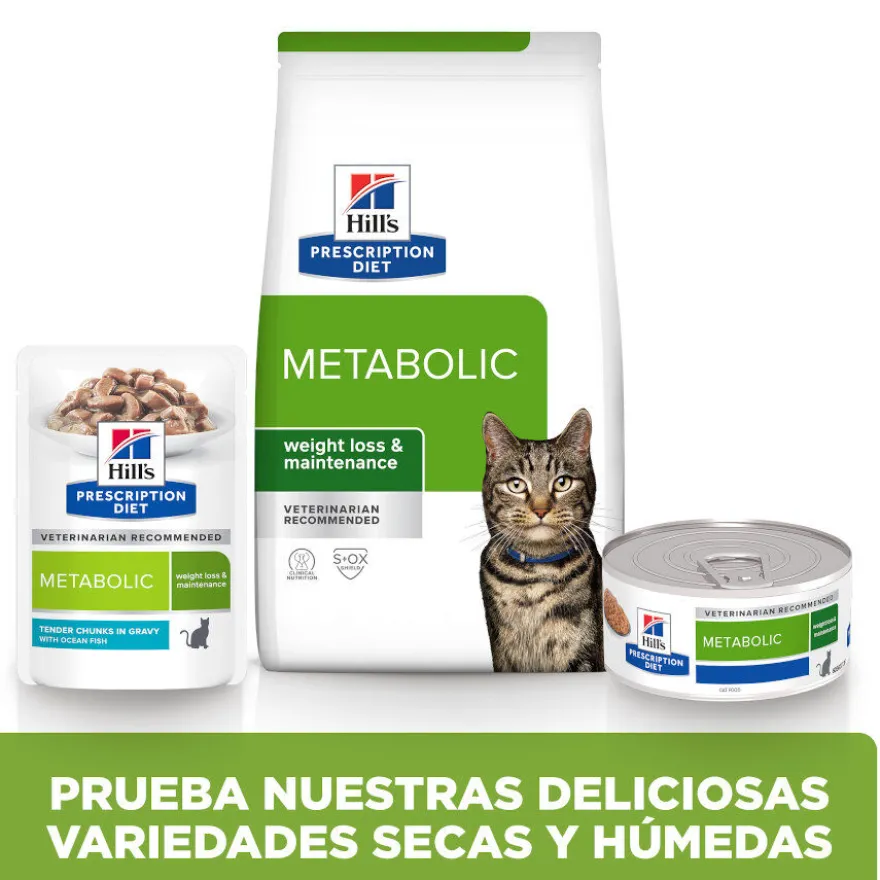 Hill's Prescription Diet Metabólico Control de Peso Pescado Sobre en Salsa para gatos