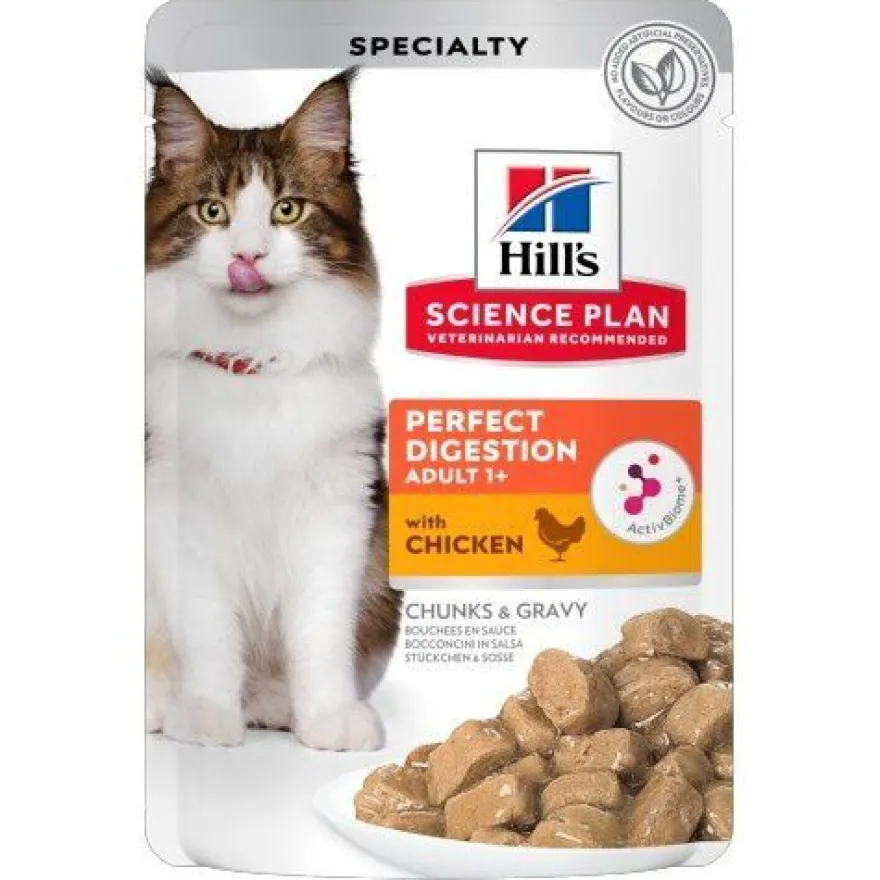 Hill's Science Plan Adult Perfect Digestion Pollo comida húmeda para gatos