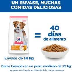 Hill's Science Plan Light pienso pollo perros de razas medianas