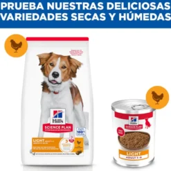 Hill's Science Plan Light pienso pollo perros de razas medianas