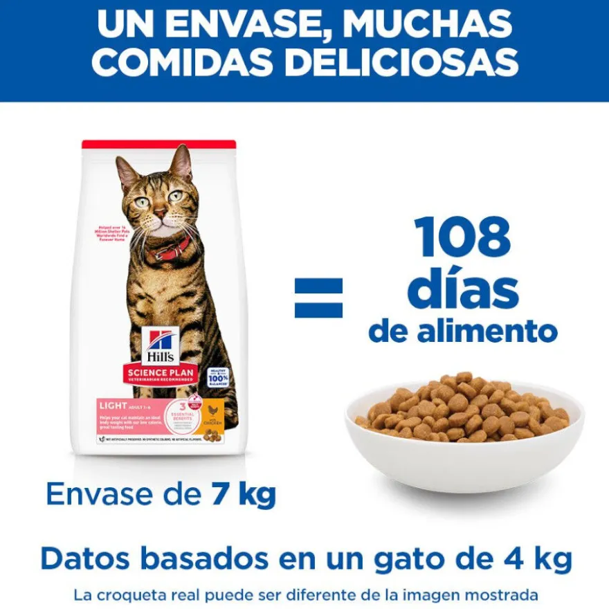 Hill's Science Plan Light pienso pollo para gatos adultos