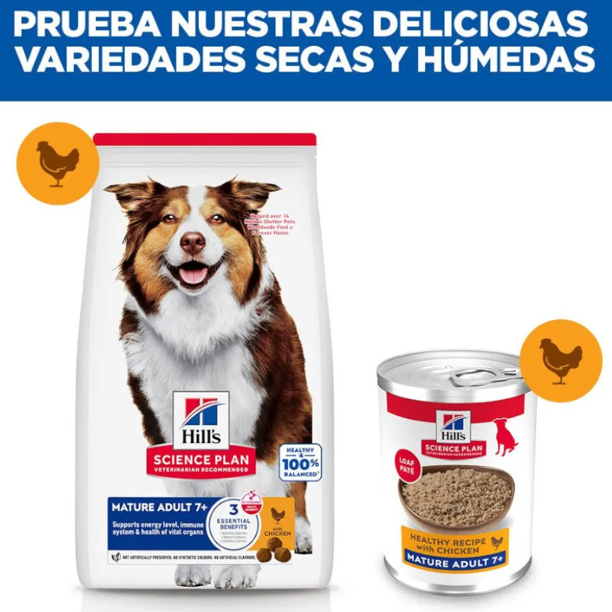 Hill's Science Plan Mature 7+ Adult pollo lata para perros