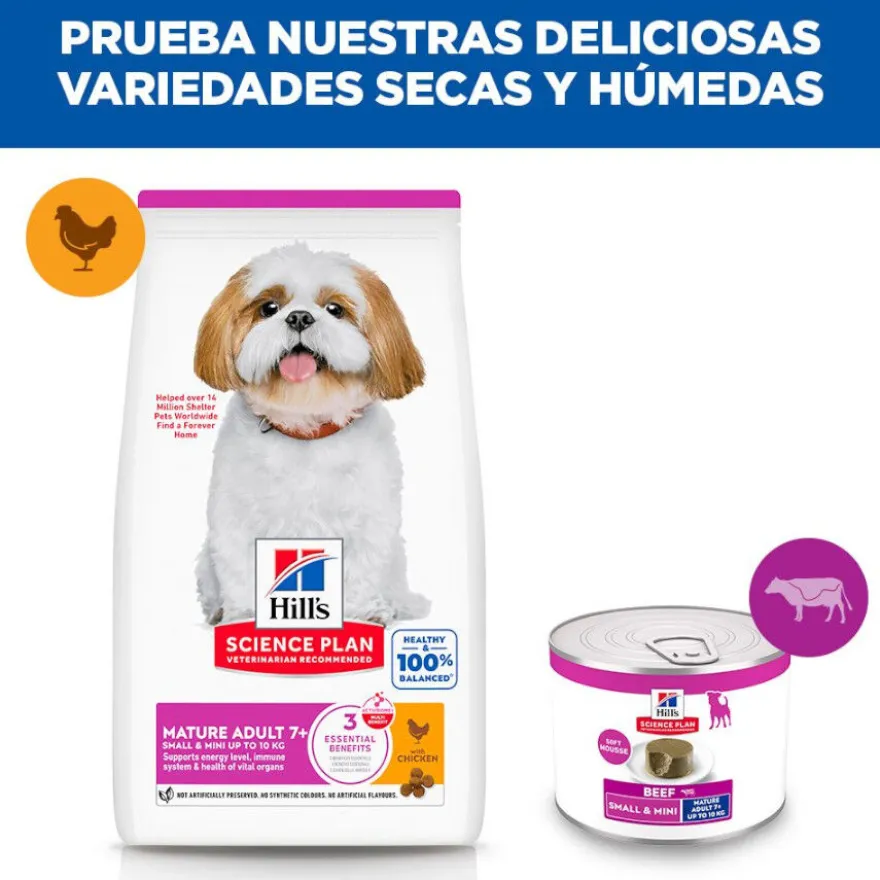 Hill's Science Plan Mature Adult Small y Mini Mousse de Ternera lata para perros