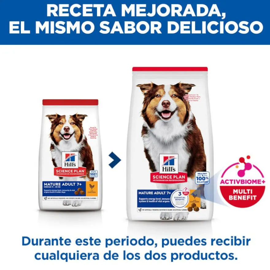 Hill's Science Plan Mature Adult Medium pienso pollo para perros de razas medianas