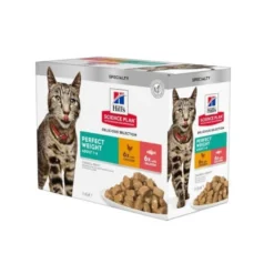 Hill's Science Plan Perfect Weight Salmón y Pollo sobre para gatos - Multipack 12