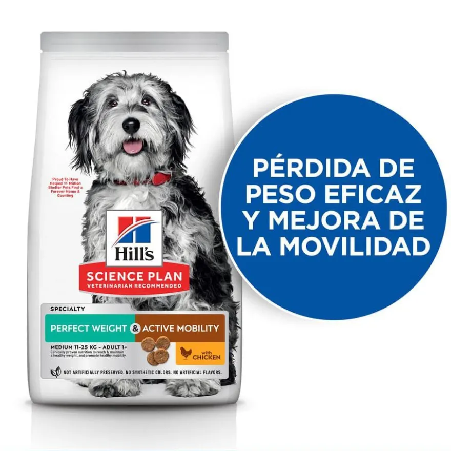 Hill's Science Plan Perfect Weight y Active Mobility pollo pienso para perros medianos