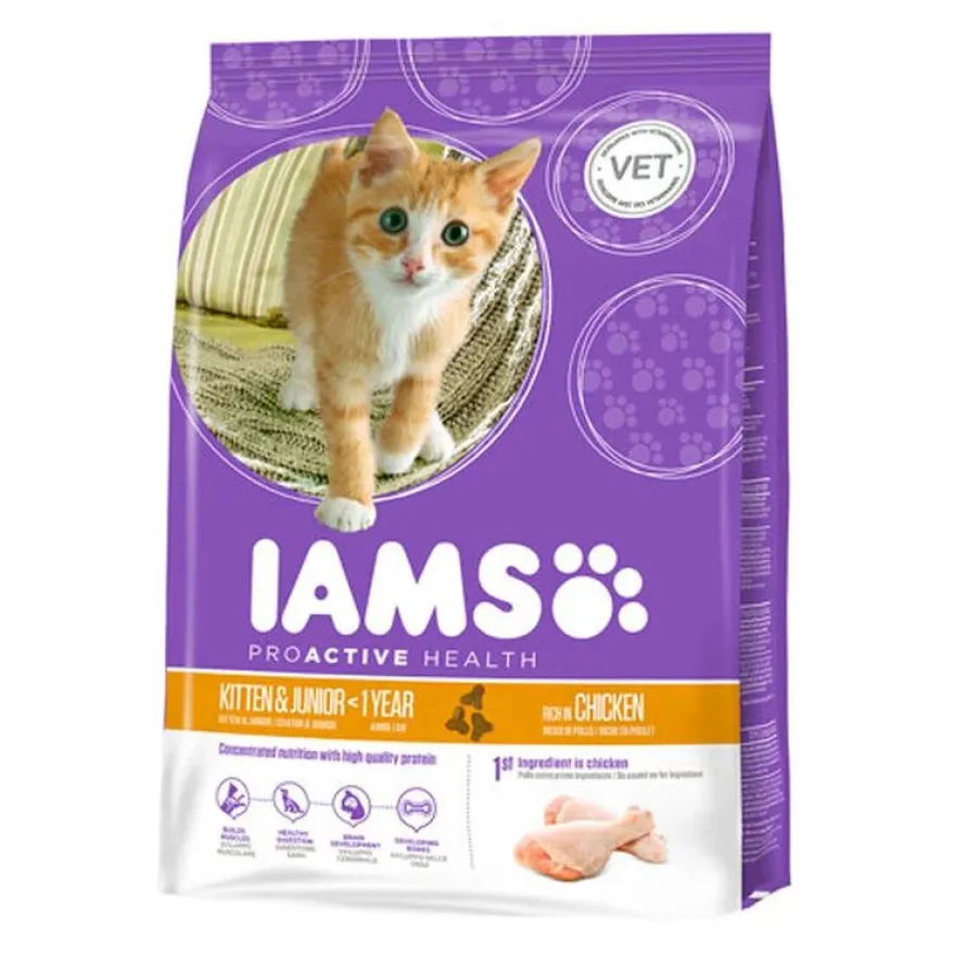 IAMS Kitten&Junior Pollo pienso para gatos