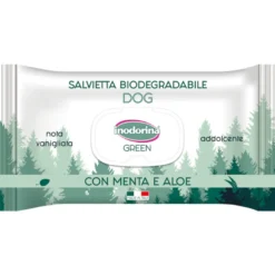 Inodorina Green Menta y Aloe Toallitas Húmedas para perros