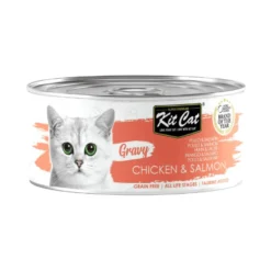 Kit Cat Pollo con Salmón Lata Salsa para gatos