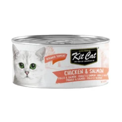 Kit Cat Pollo y Salmón Gelatina Lata para gatos
