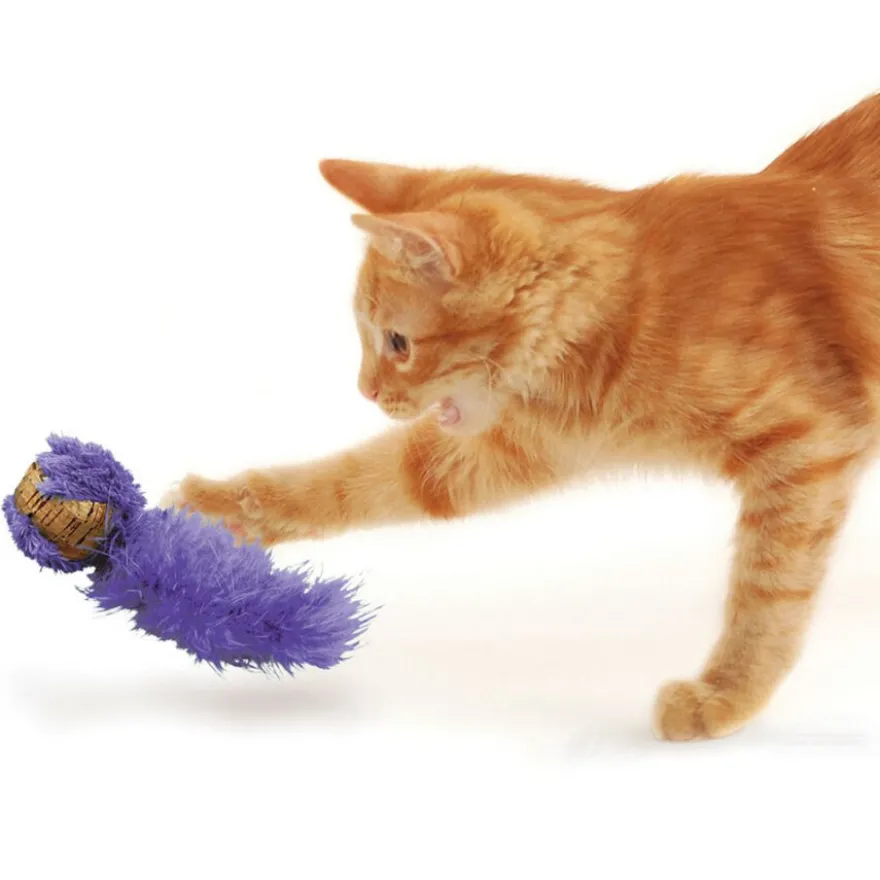 Kong Cork Pelota con cola de plumas para gatos