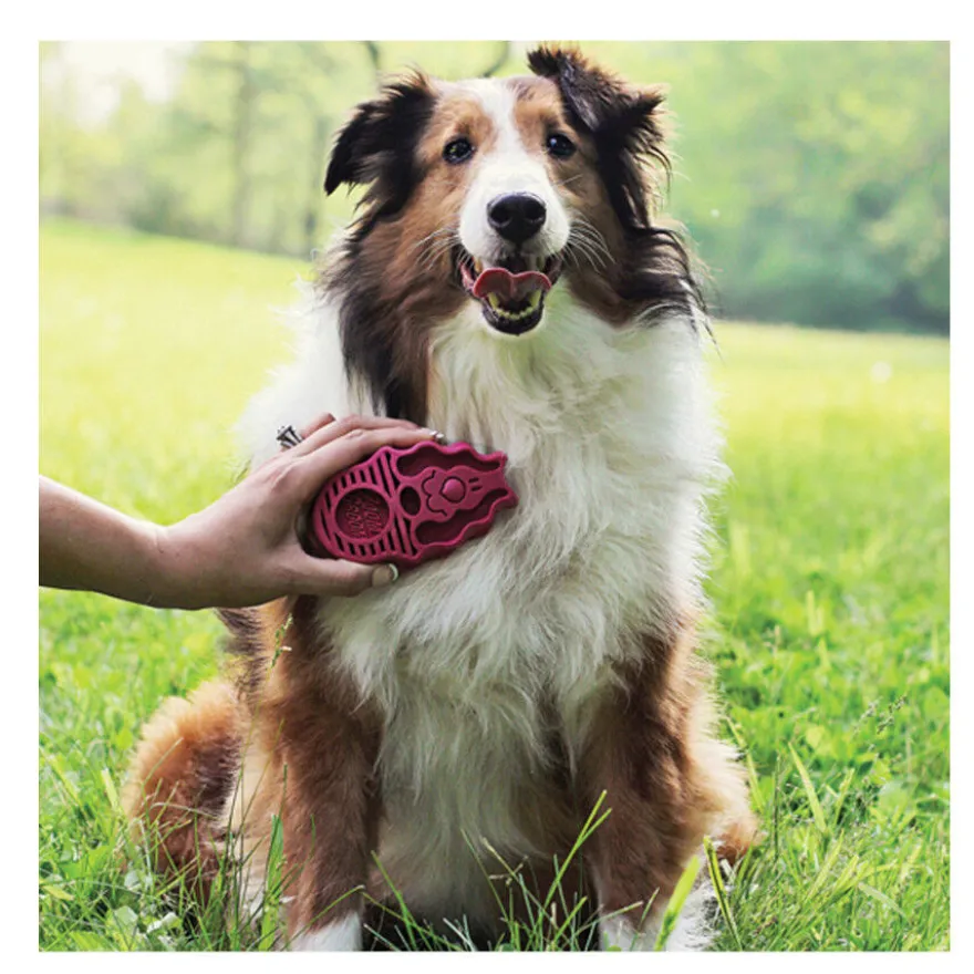 Kong Zoom Groom Cepillo de goma rosa para perros