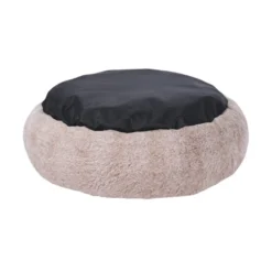 Lebby cama suave redonda beige para perros