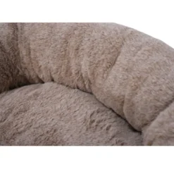 Lebby cama suave redonda beige para perros