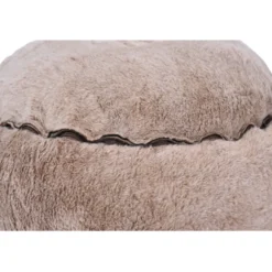 Lebby cama suave redonda beige para perros