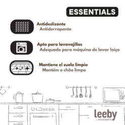 Leeby Alfombrilla Antideslizante Comederos para perros y gatos