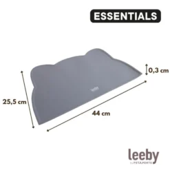 Leeby Alfombrilla Antideslizante Comedero forma Gato Gris para perros y gatos