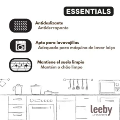 Leeby Alfombrilla Antideslizante Comedero forma Gato Gris para perros y gatos