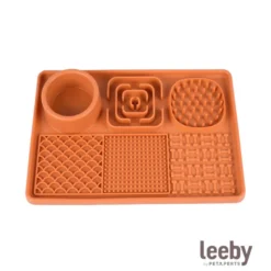 Leeby Alfombrilla de Lamer Naranja para perros y gatos