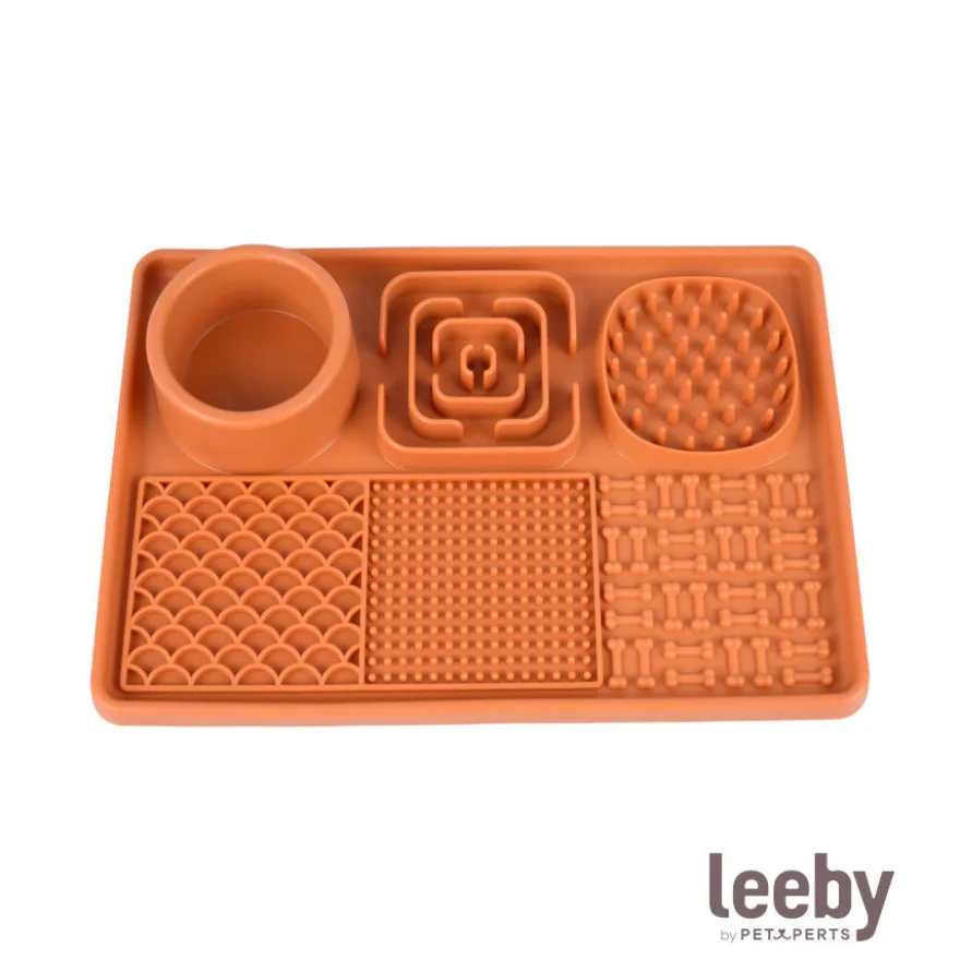 Leeby Alfombrilla de Lamer Naranja para perros y gatos