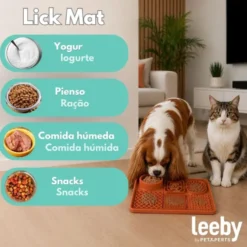 Leeby Alfombrilla de Lamer Naranja para perros y gatos