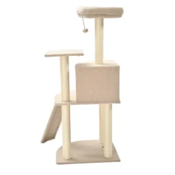 Leeby Boucle Collection Árbol rascador con cama nido y rampa para gatos