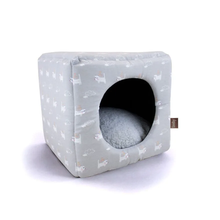 Leeby Cama Cueva Azul Claro para gatos