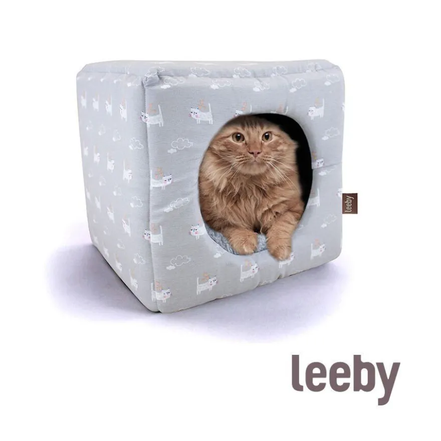 Leeby Cama Cueva Azul Claro para gatos