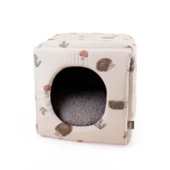 Leeby Cama Cueva Estampado de Erizos para gatos