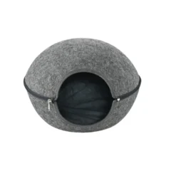 Leeby Cama Cueva Fieltro Gris para gatos