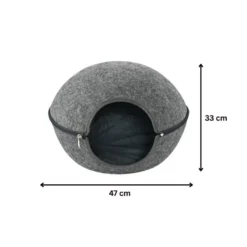 Leeby Cama Cueva Fieltro Gris para gatos