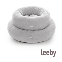 Leeby cama de pelo gris con ovejitas desenfundable para cachorros