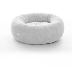 Leeby cama de pelo gris con ovejitas desenfundable para cachorros