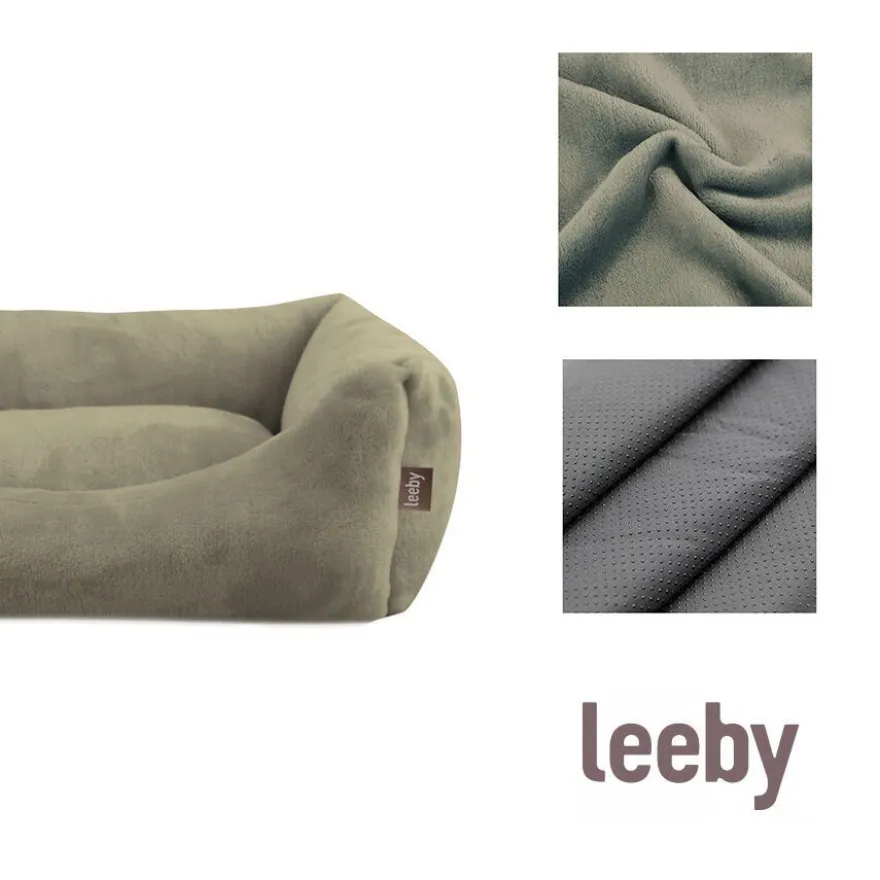 Leeby Cama de Terciopelo Verde para perros