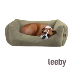 Leeby Cama de Terciopelo Verde para perros