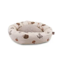 Leeby Cama Donut Antideslizante Blanca con Erizos para gatos