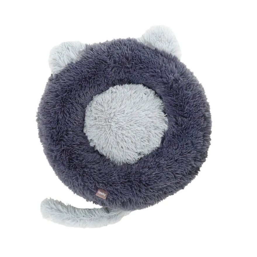 Leeby Cama Donut con Oreja y Cola Gris para gatos