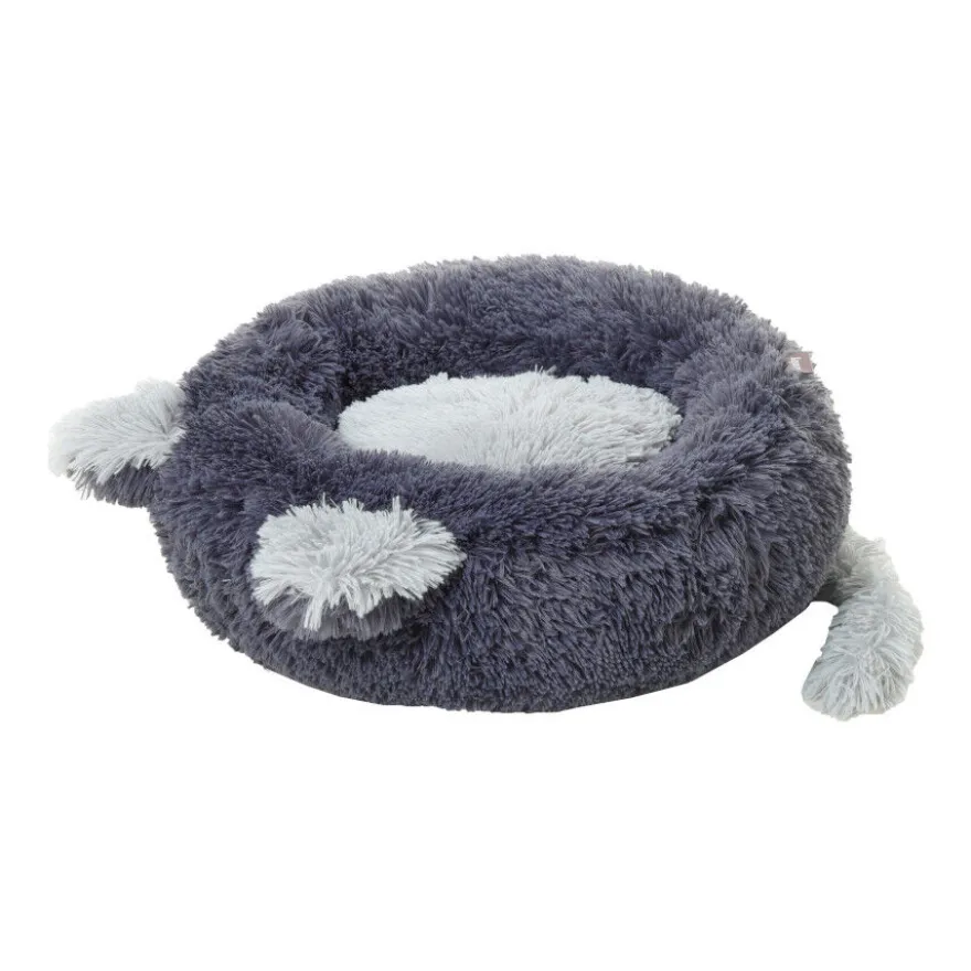 Leeby Cama Donut con Oreja y Cola Gris para gatos