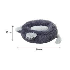 Leeby Cama Donut con Oreja y Cola Gris para gatos