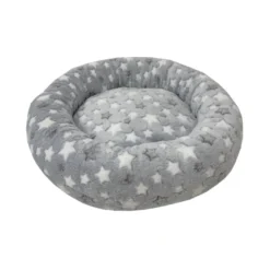 Leeby Cama Donut Estrella Gris para gatos